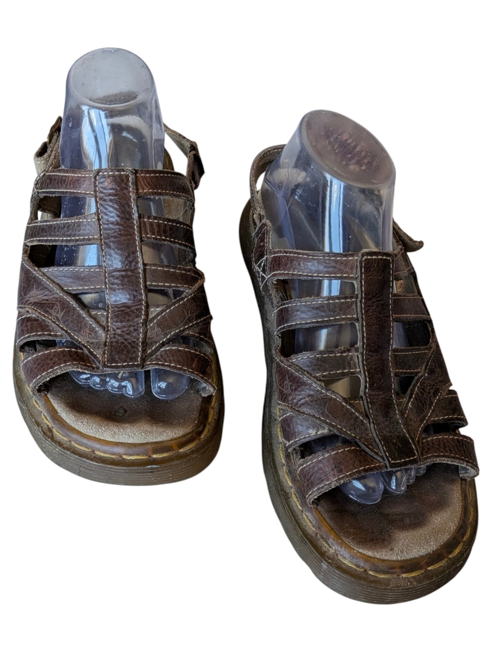 Dr. Martens Brown Rubber Sole Fisherman Sandals Women's 10 Leather Chunky Beach